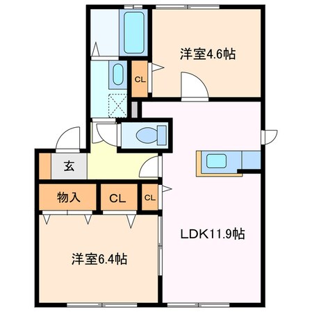 シャンテヴィラの物件間取画像